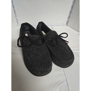 Dearfoams Cozy Comfort Memory Foam Men's Small Size 6-7 New Black Gray Slipper
